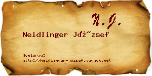 Neidlinger József névjegykártya